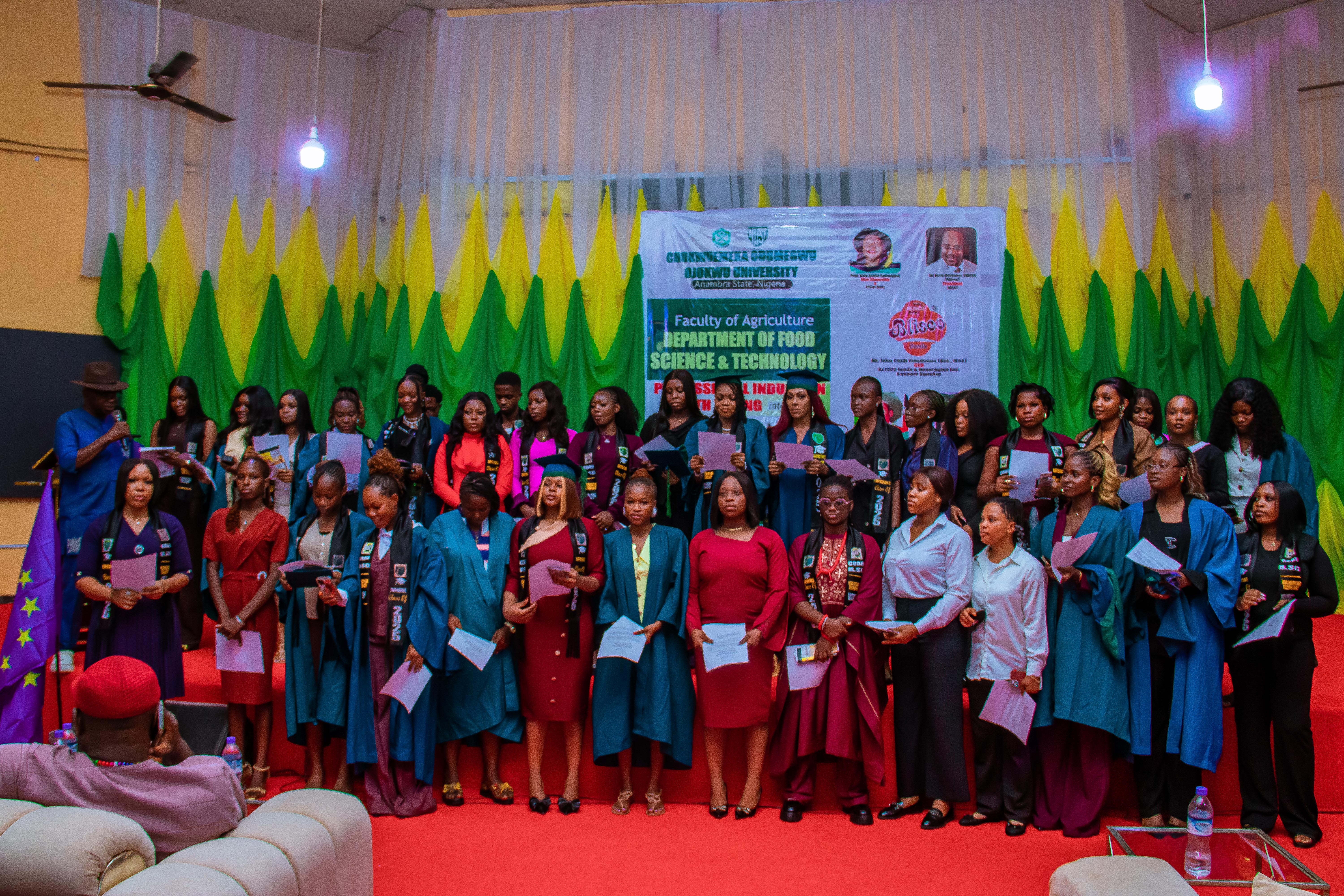 COOU Hosts Maiden Professional Induction Ceremony for Food Science Graduates
